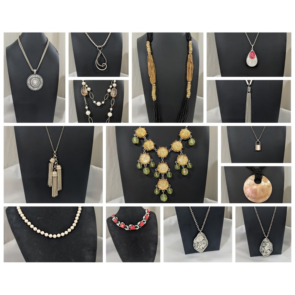 Vintage To Now Necklaces Wearable Signed Chico's Ann Taylor Unsign Mix Lot LT#36